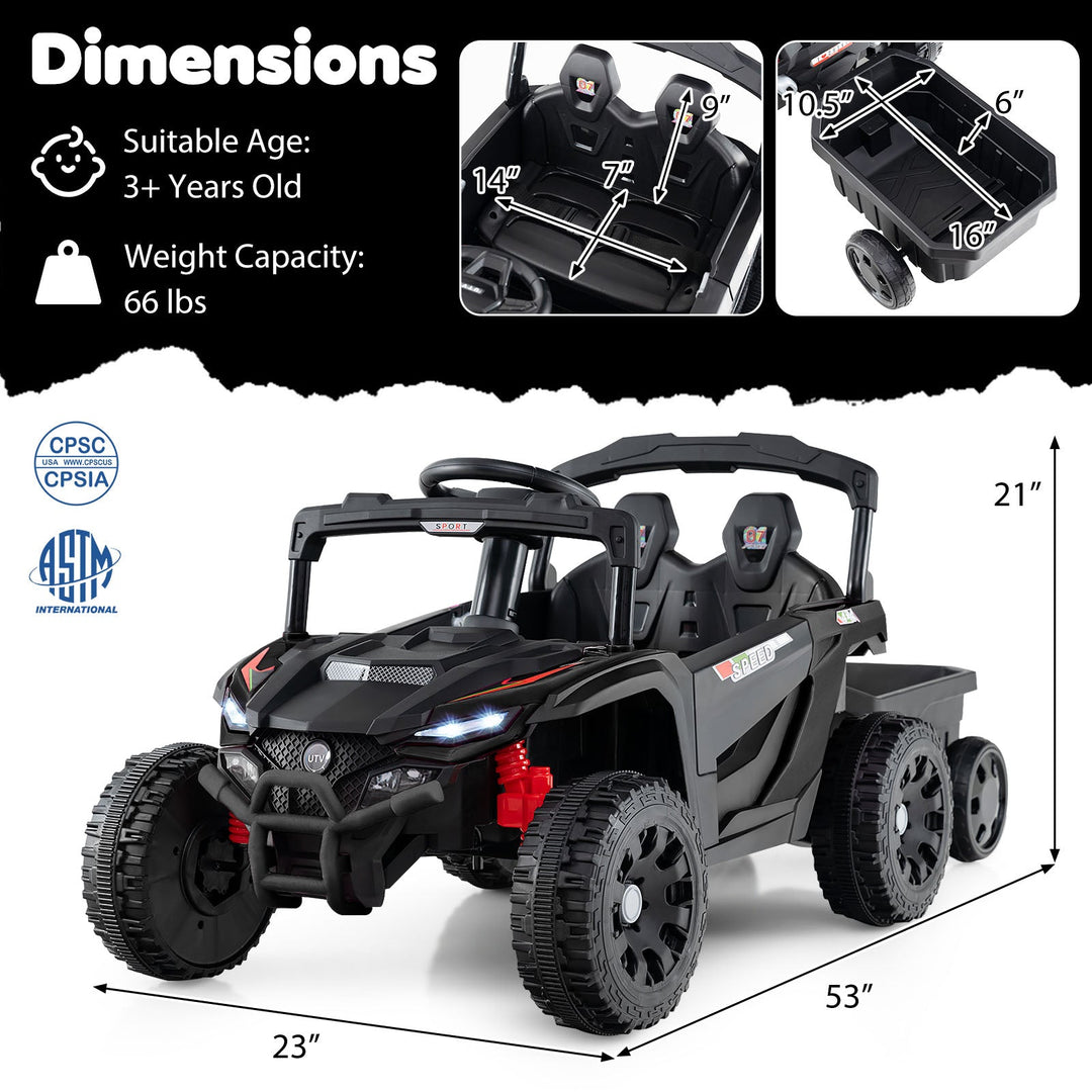 12V Battery Powered Ride On Tractor with Parent Remote Control