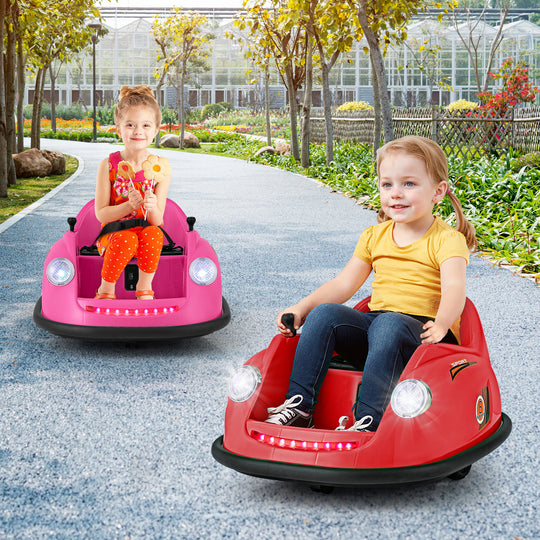 12V Electric Kids Ride on Bumper Car Battery Powered Bumping Car with Remote Control-Pink