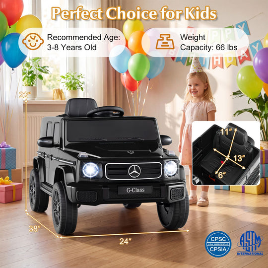 12V Kids Ride On Car Licensed Mercedes Benz EQG 580 for 3-8 Years