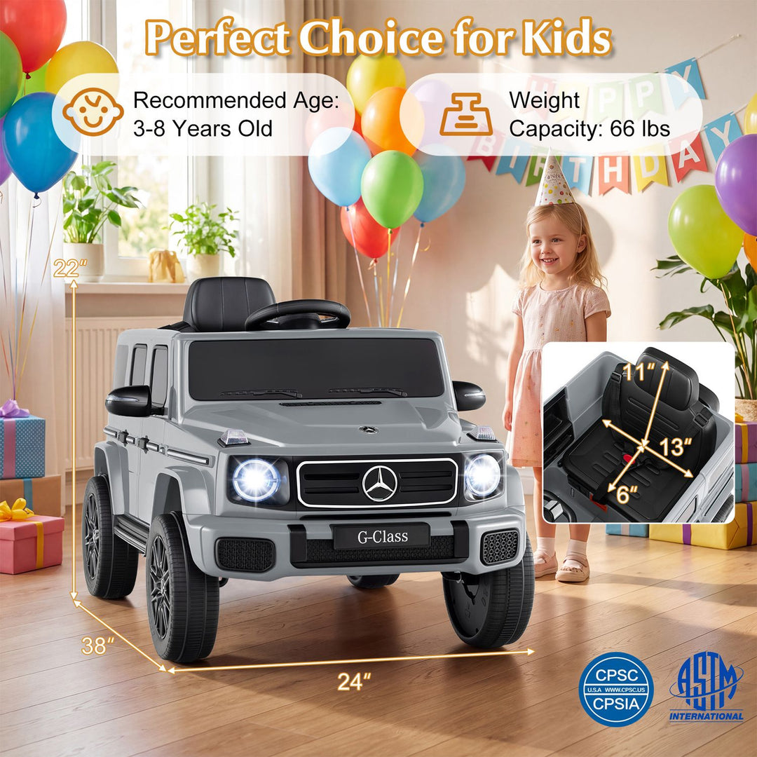 12V Kids Ride On Car Licensed Mercedes Benz EQG 580 for 3-8 Years