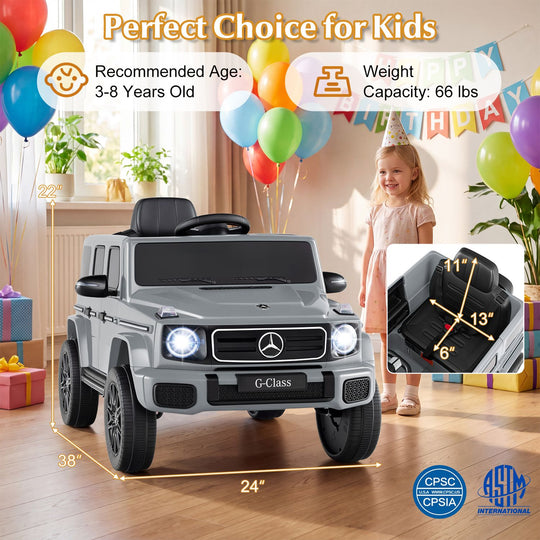 12V Kids Ride On Car Licensed Mercedes Benz EQG 580 for 3-8 Years
