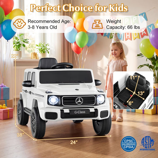 12V Kids Ride On Car Licensed Mercedes Benz EQG 580 for 3-8 Years