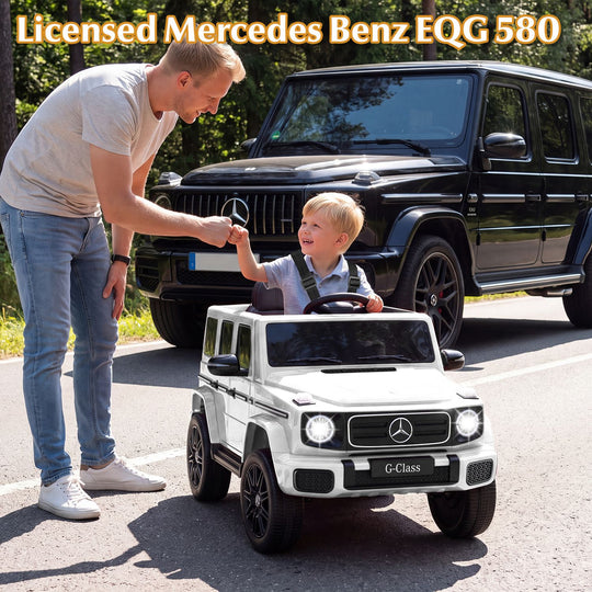 12V Kids Ride On Car Licensed Mercedes Benz EQG 580 for 3-8 Years