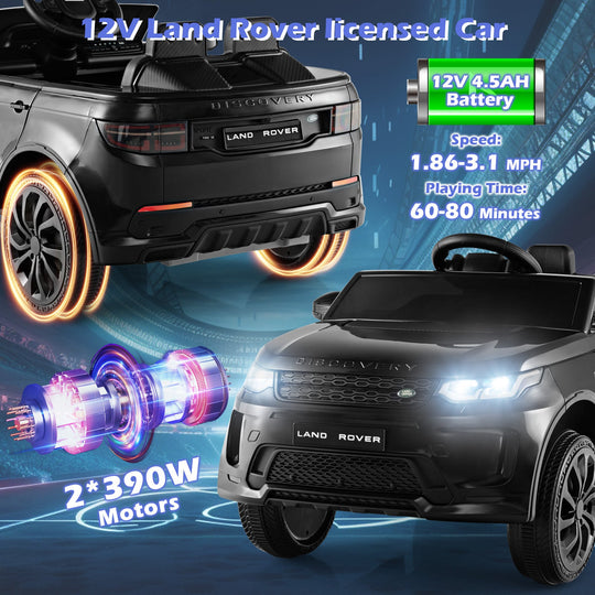 12V Kids Ride On Car with Remote Control Lockable Doors Slow Start System and LED Lights