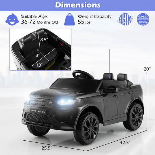 12V Kids Ride On Car with Remote Control Lockable Doors Slow Start System and LED Lights