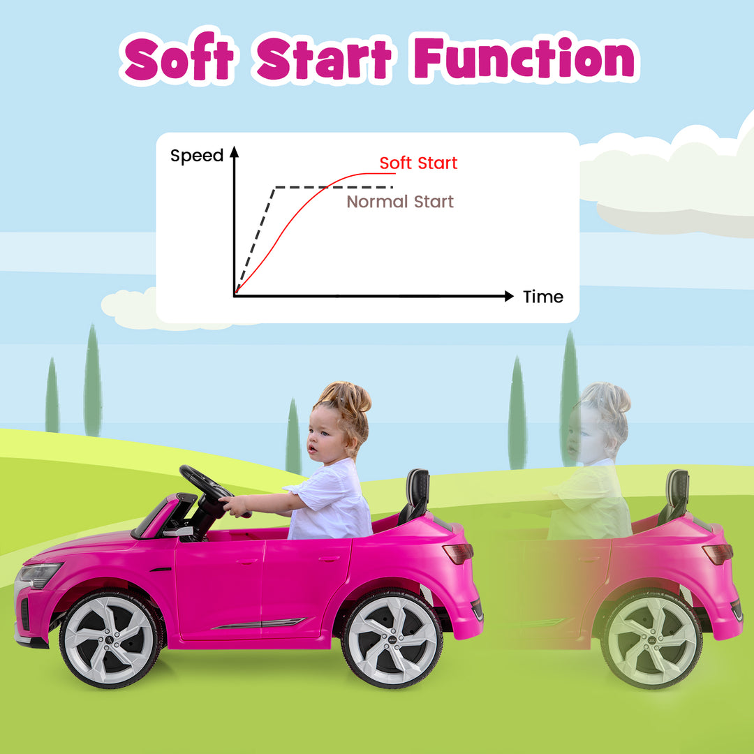 12V Kids Ride on Car Licensed Audi SQ8 with Remote Control and 3 Speeds-Pink