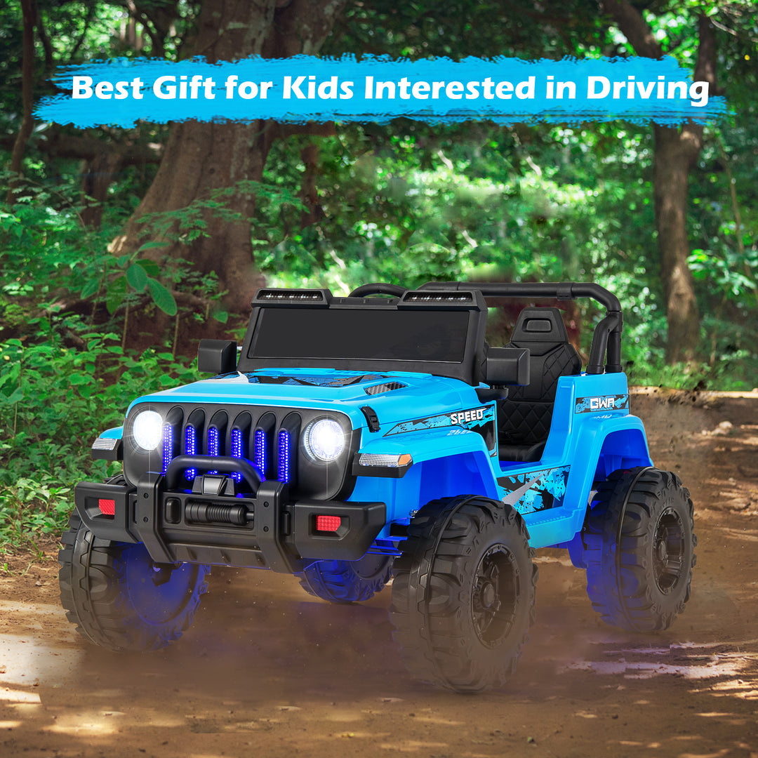 12V Kids Ride-on Jeep Car with 2.4 G Remote Control-Blue