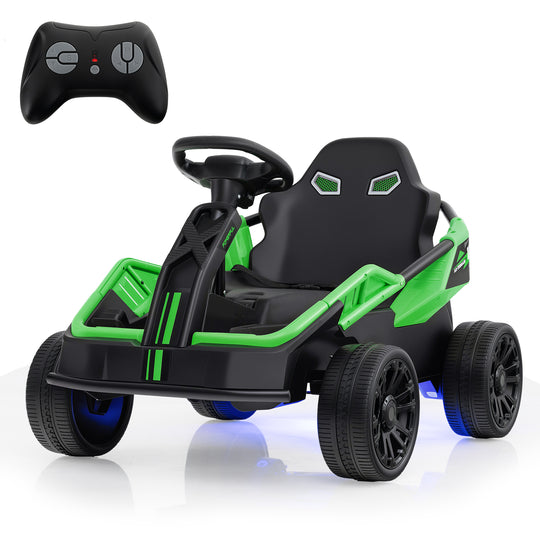 12V Ride on Car Electric UTV with Remote and Music for Big Kids-Green