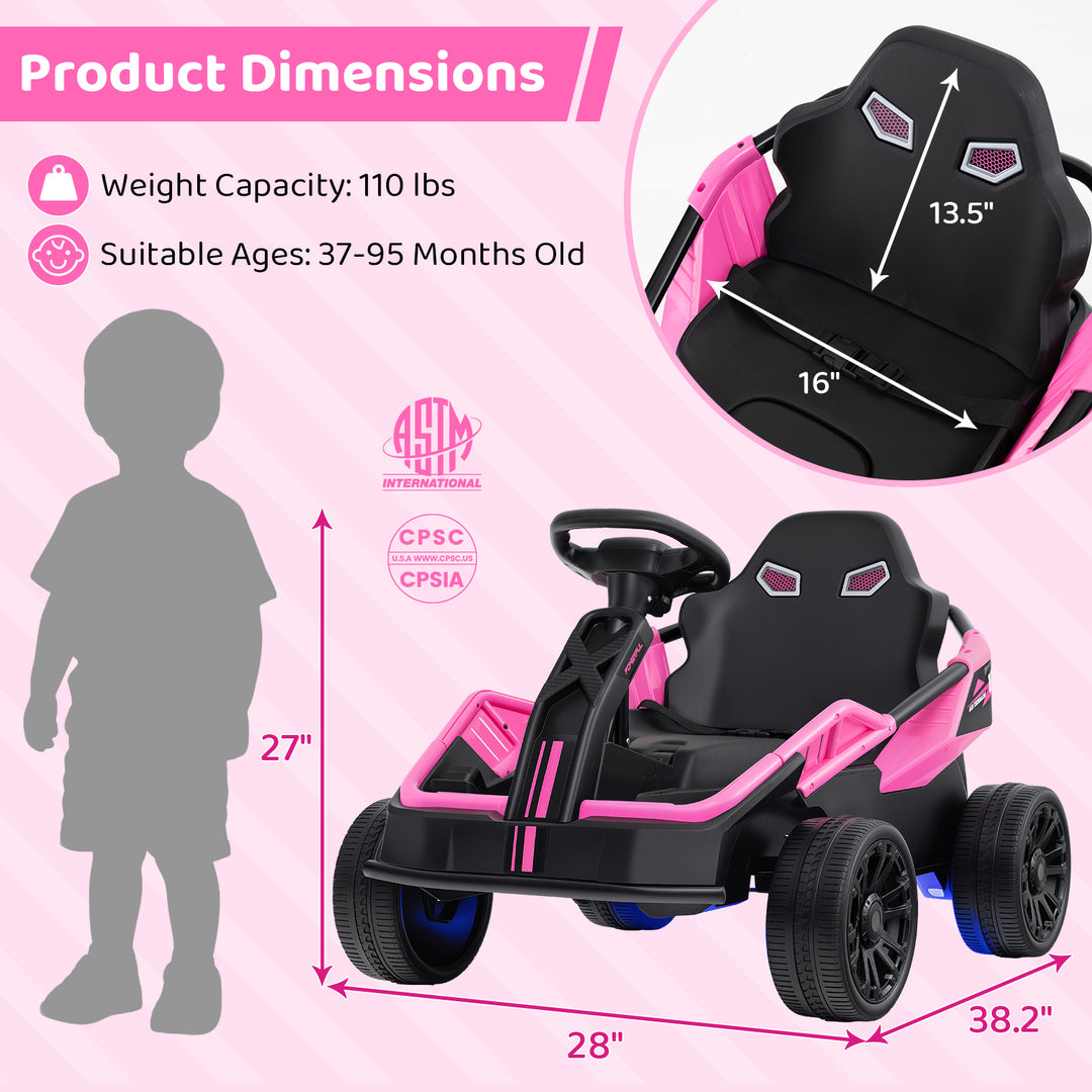 12V Ride on Car Electric UTV with Remote and Music for Big Kids-Pink
