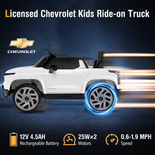 12V Ride on Car Truck Licensed Chevrolet with Remote Control Gift for 3+