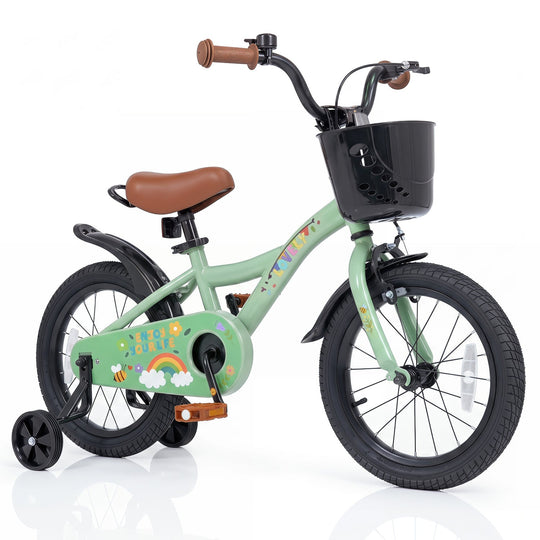 Girls Bike 16 Inch with Training Wheels and Basket