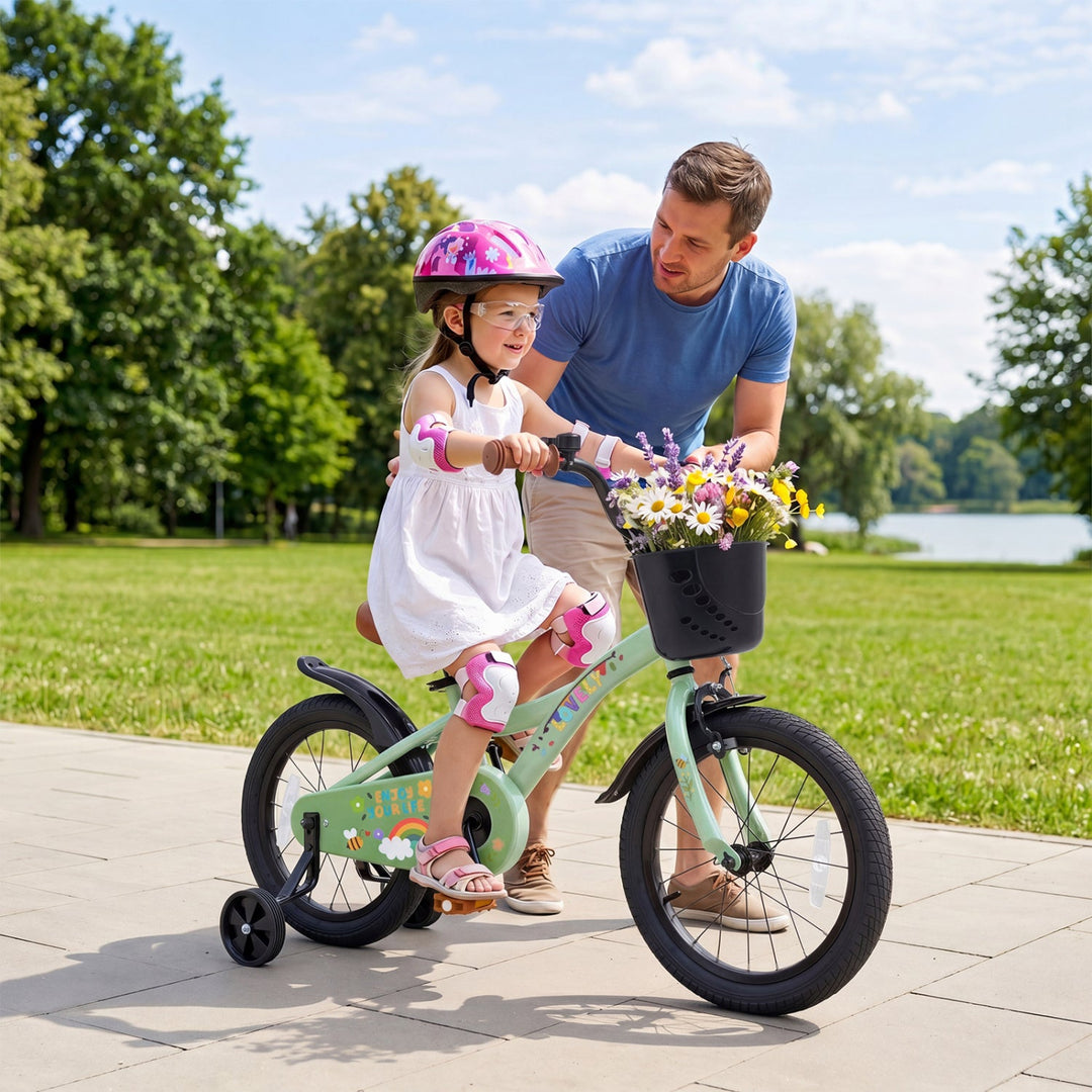 Girls Bike 16 Inch with Training Wheels and Basket