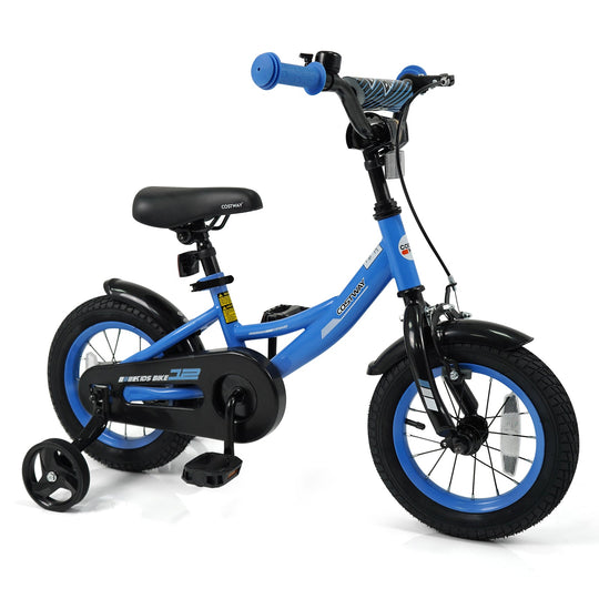 12/14/16/18 Inches Kids Bike with Removable Training Wheels and Adjustable Seatfor 3-8 Years Old Navy