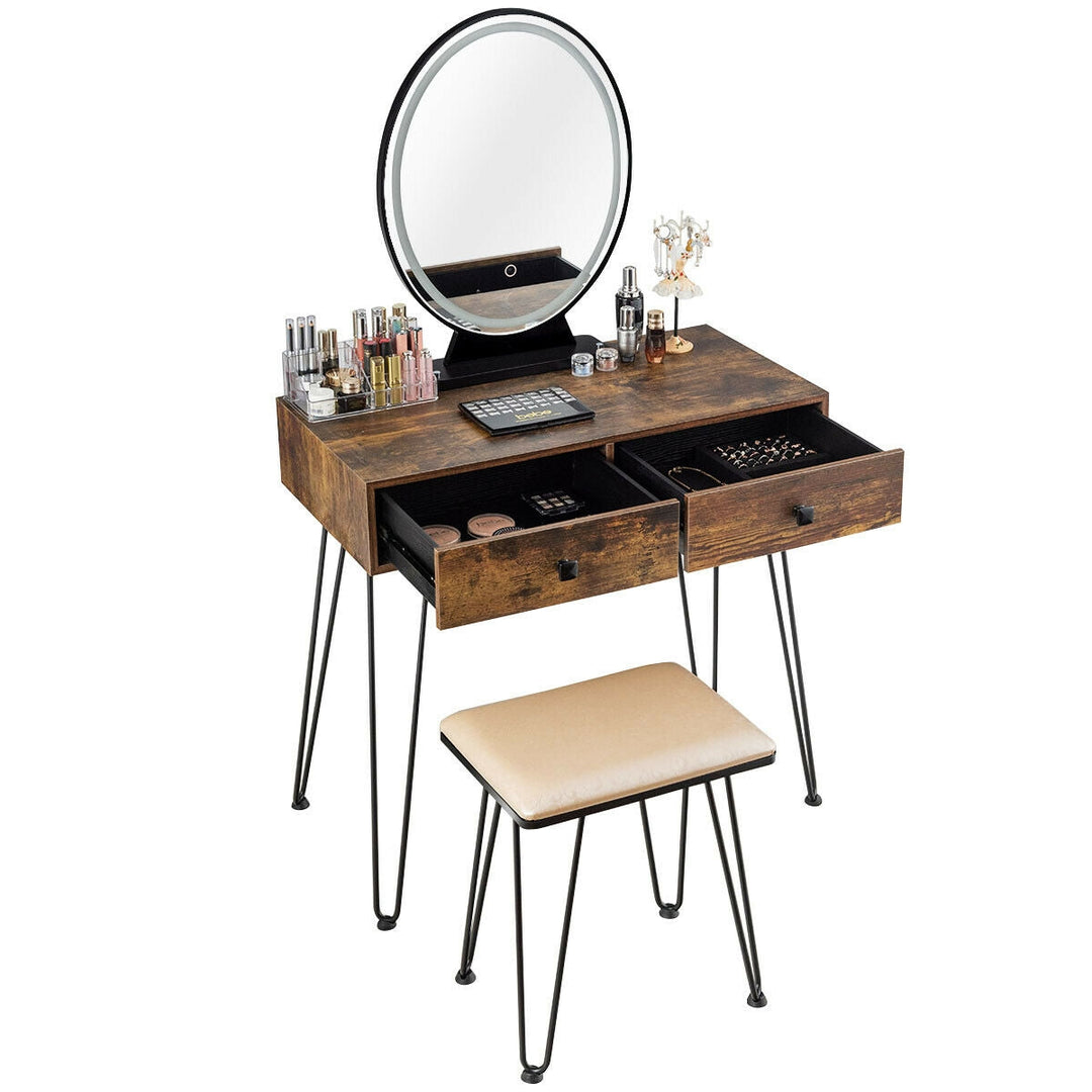 Industrial Makeup Dressing Table with 3 Lighting Modes