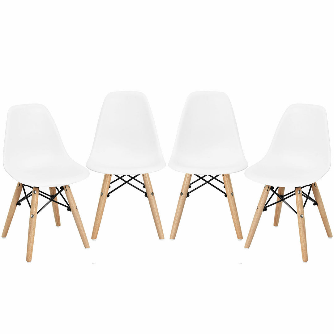 4 PCS Children Chair Set Medieval Style Dining Chairs with Wood Legs