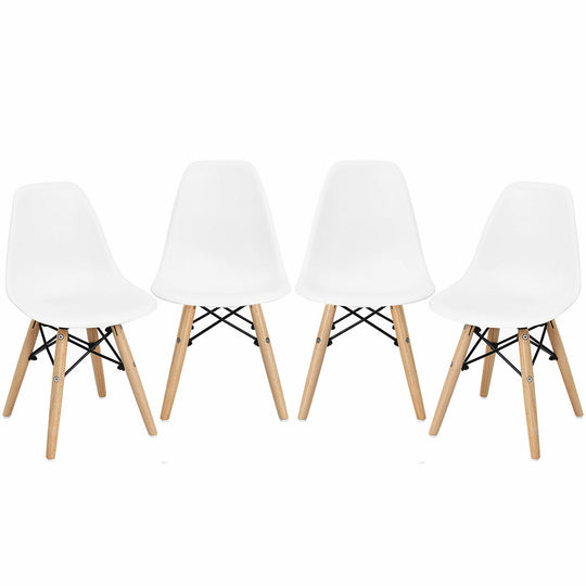 4 PCS Children Chair Set Medieval Style Dining Chairs with Wood Legs