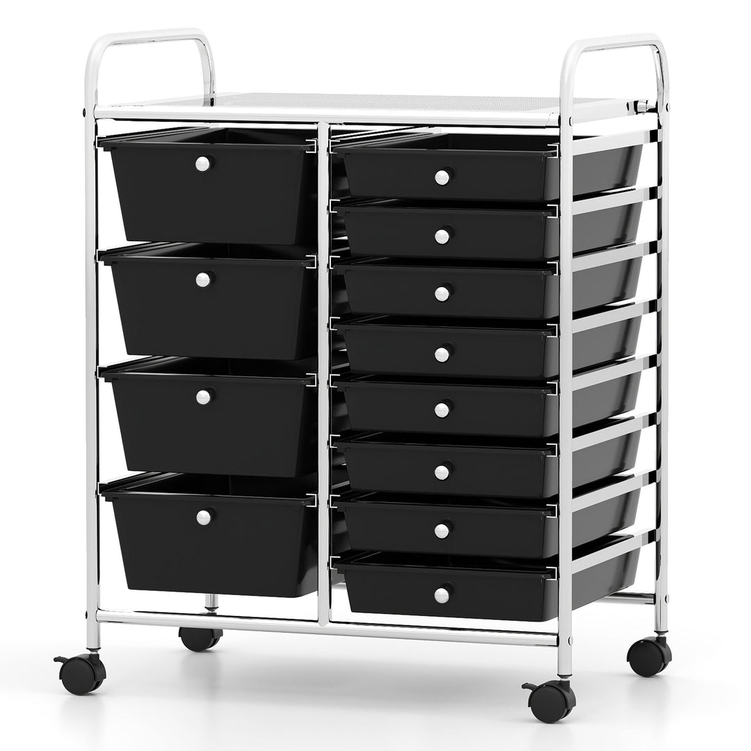 12-Drawer Utility Rolling Cart with Drawers Multi-Use Storage