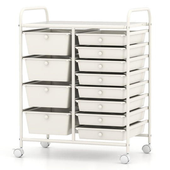 12-Drawer Utility Rolling Cart with Drawers Multi-Use Storage