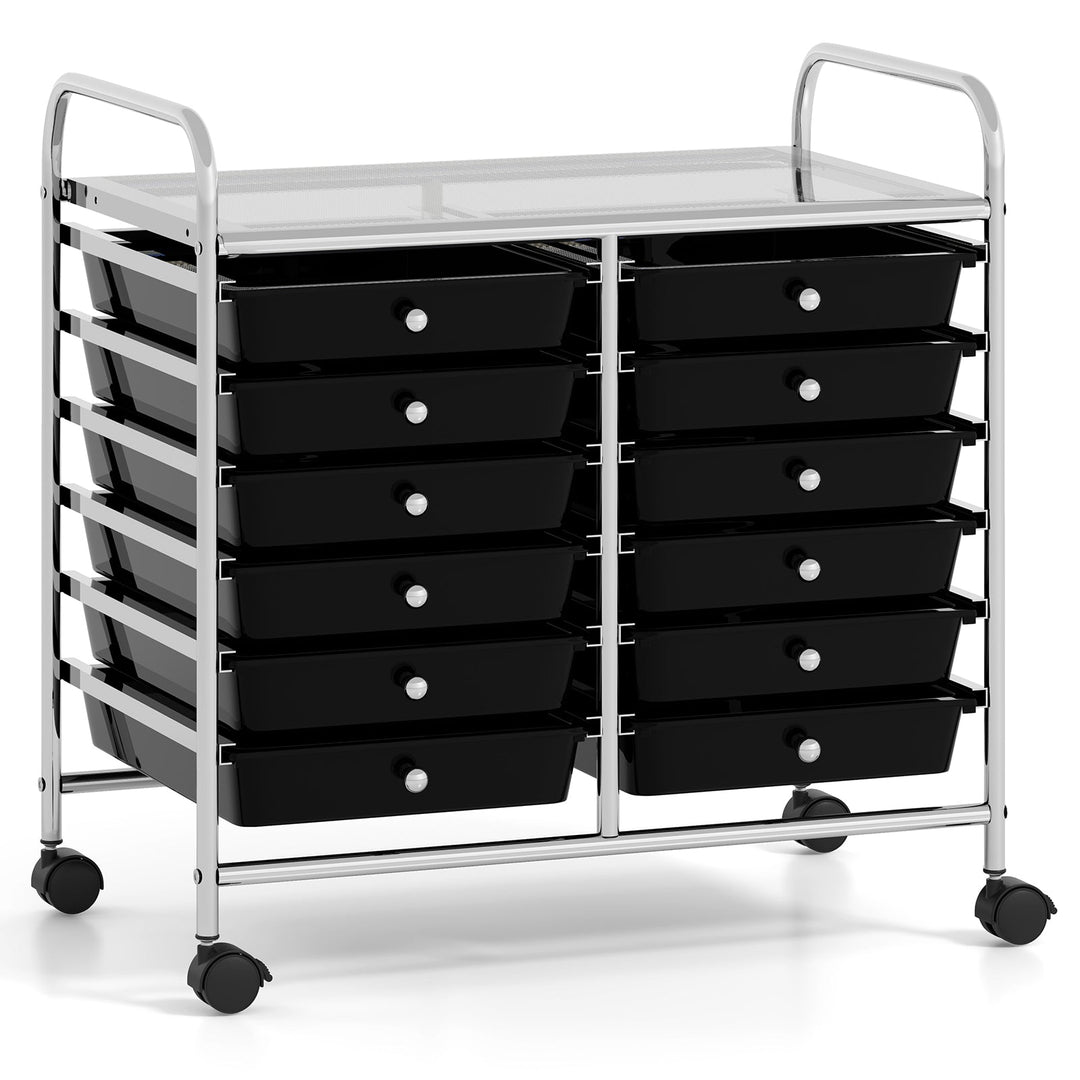 12 Drawers Rolling Storage Cart for Home and Office
