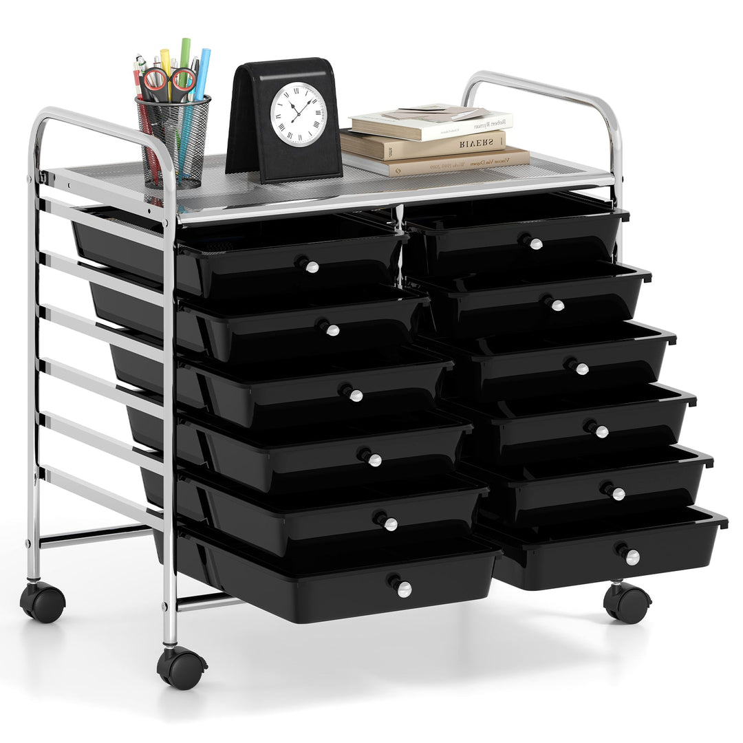 12 Drawers Rolling Storage Cart for Home and Office