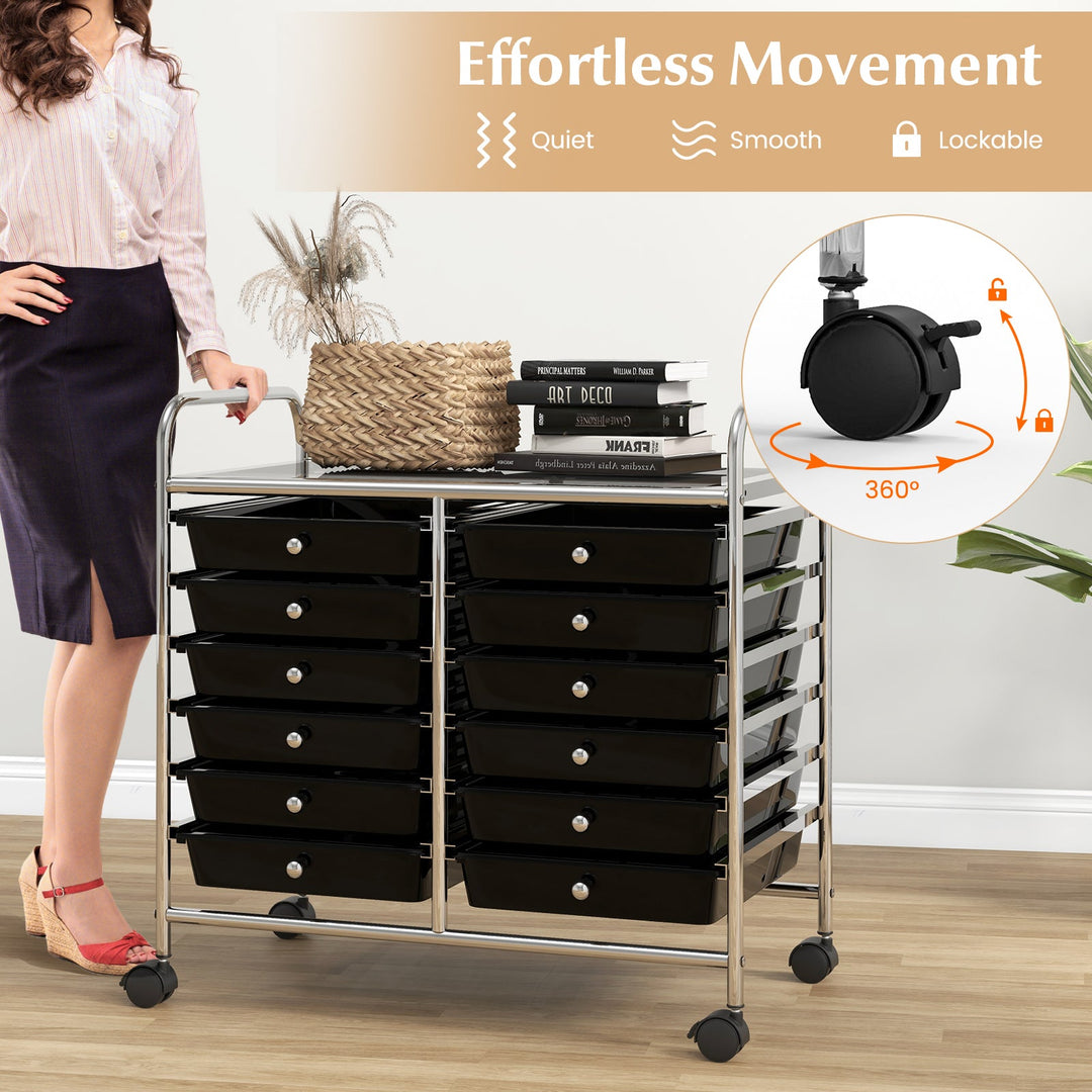 12 Drawers Rolling Storage Cart for Home and Office