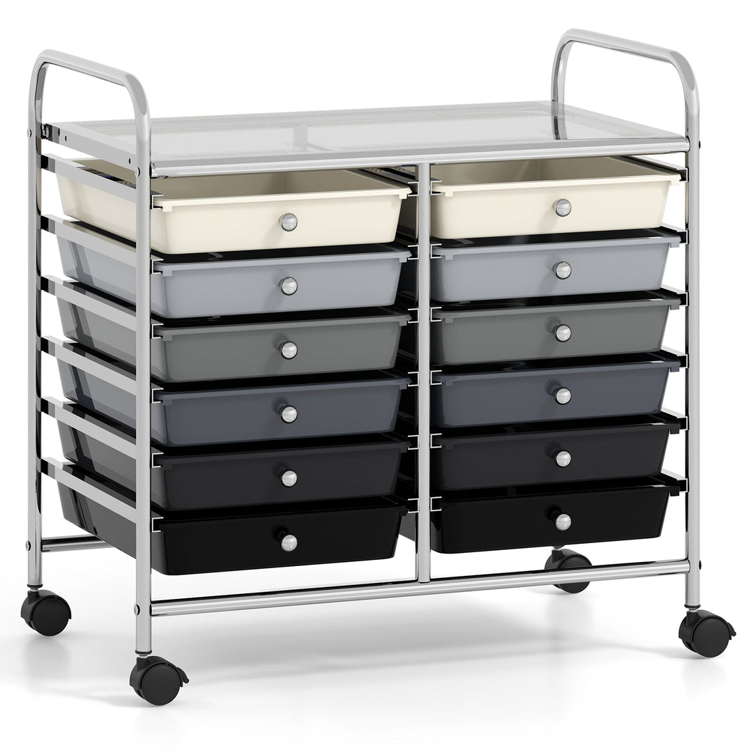 12 Drawers Rolling Storage Cart for Home and Office