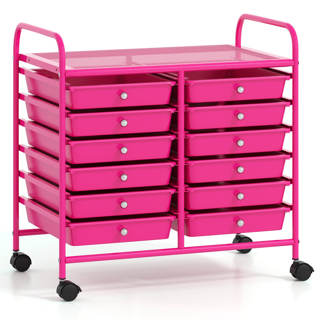 12 Drawers Rolling Storage Cart for Home and Office