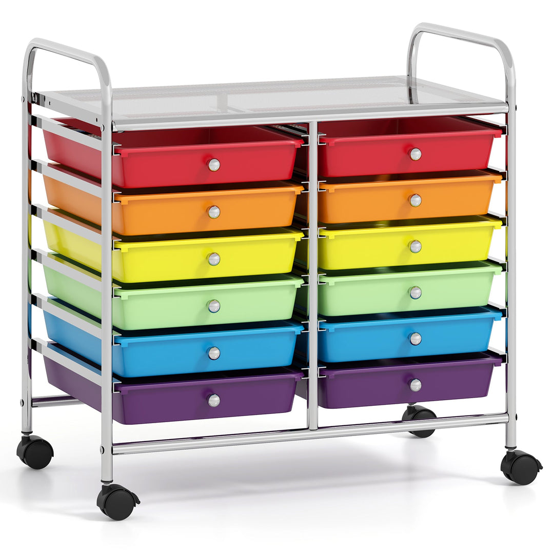12 Drawers Rolling Storage Cart for Home and Office