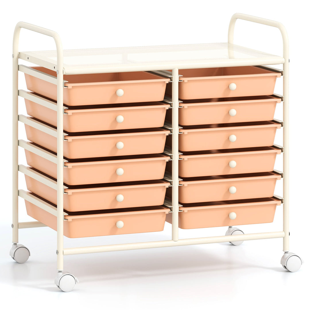 12 Drawers Rolling Storage Cart for Home and Office