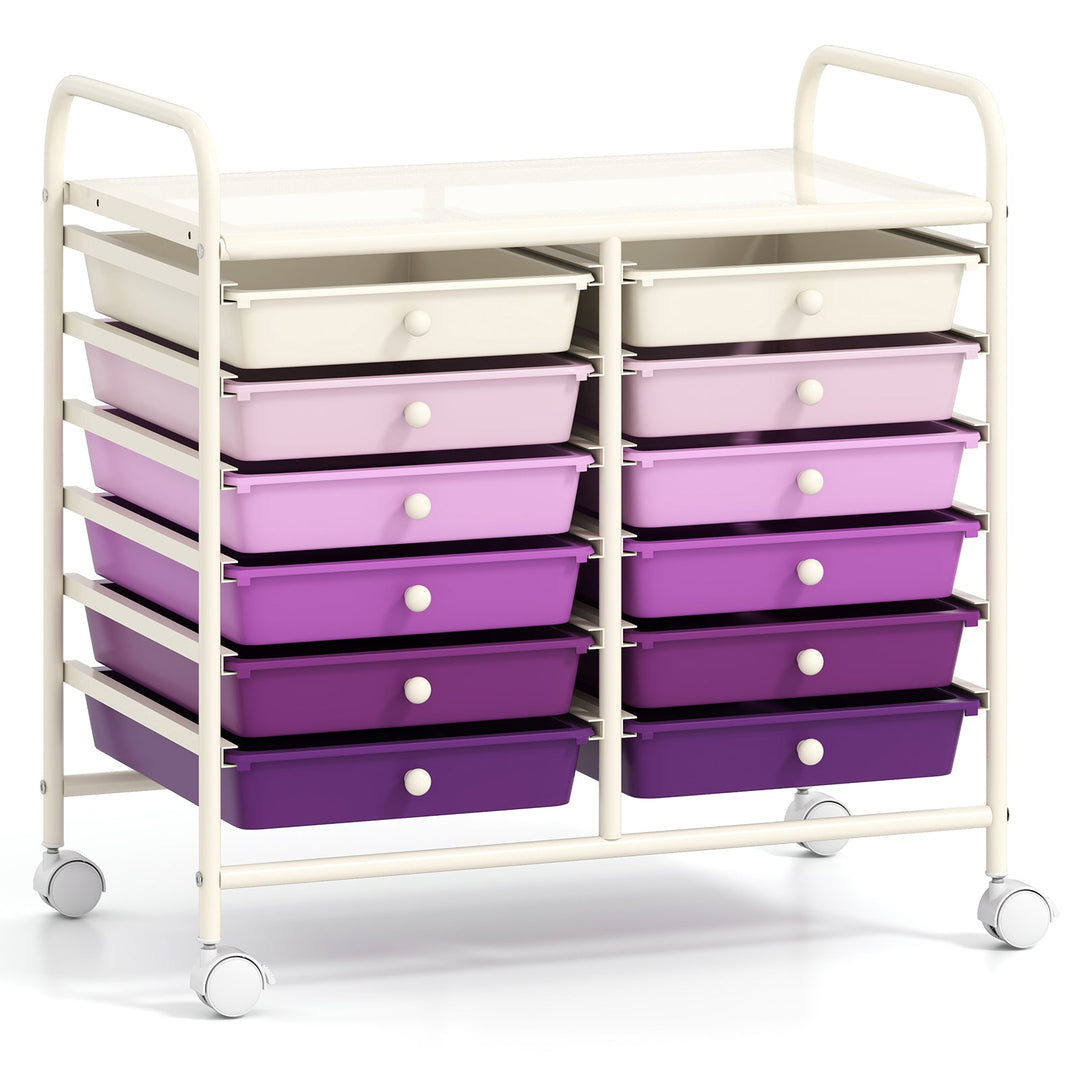 12 Drawers Rolling Storage Cart for Home and Office