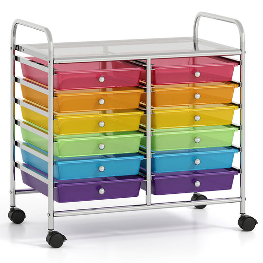 12 Drawers Rolling Storage Cart for Home and Office