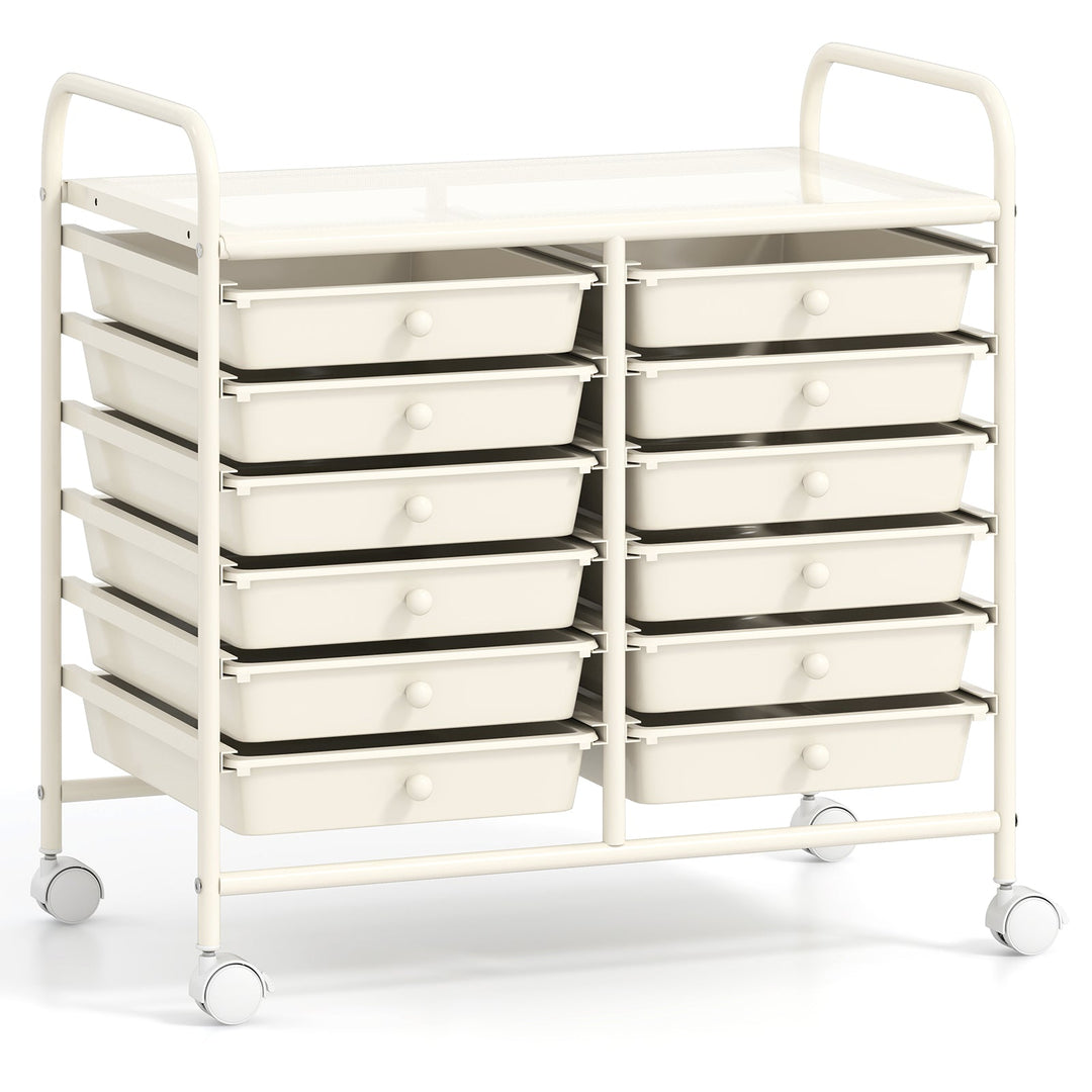 12 Drawers Rolling Storage Cart for Home and Office