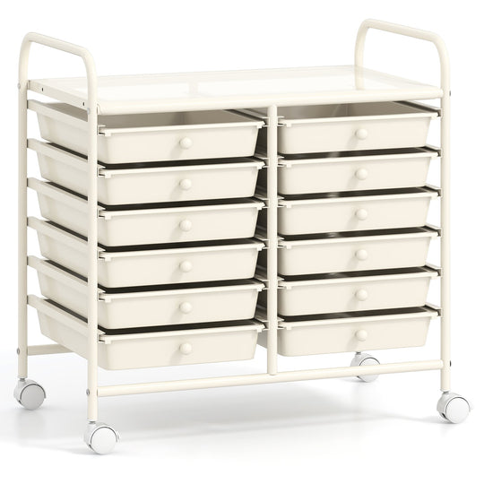 12 Drawers Rolling Storage Cart for Home and Office