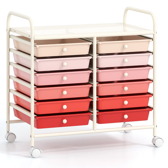 12 Drawers Rolling Storage Cart for Home and Office