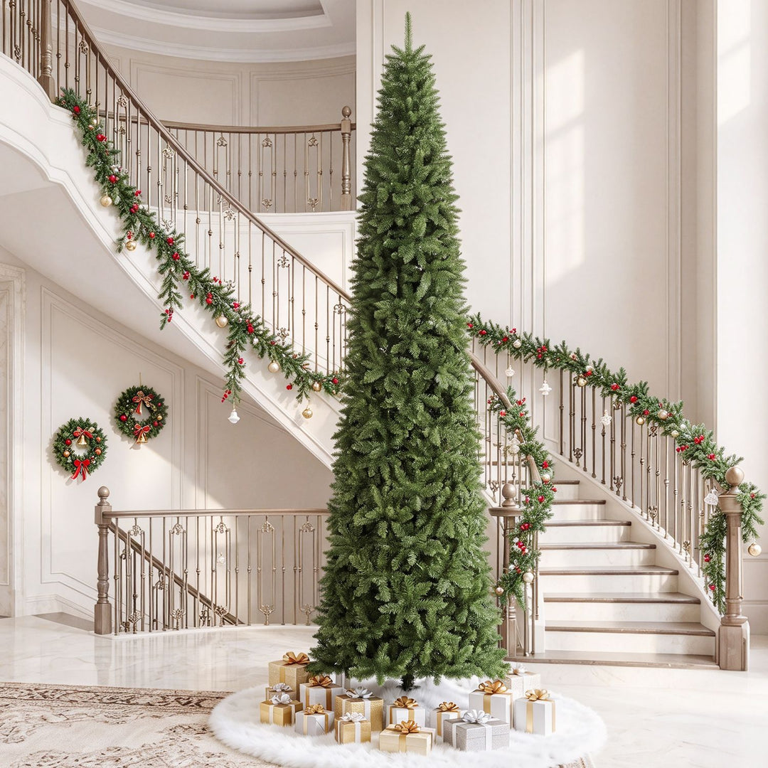 12 FT Artificial Christmas Tree with 1818 PVC Branch Tips-XL
