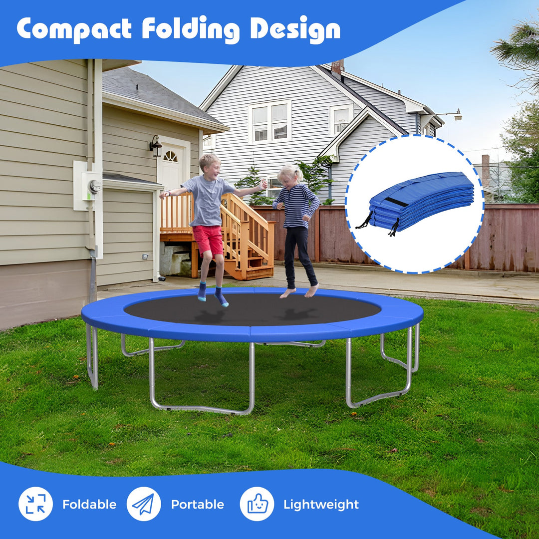 8-16 FT Trampoline Pad Replacement Safety Pad with Fixing Straps (Blue)