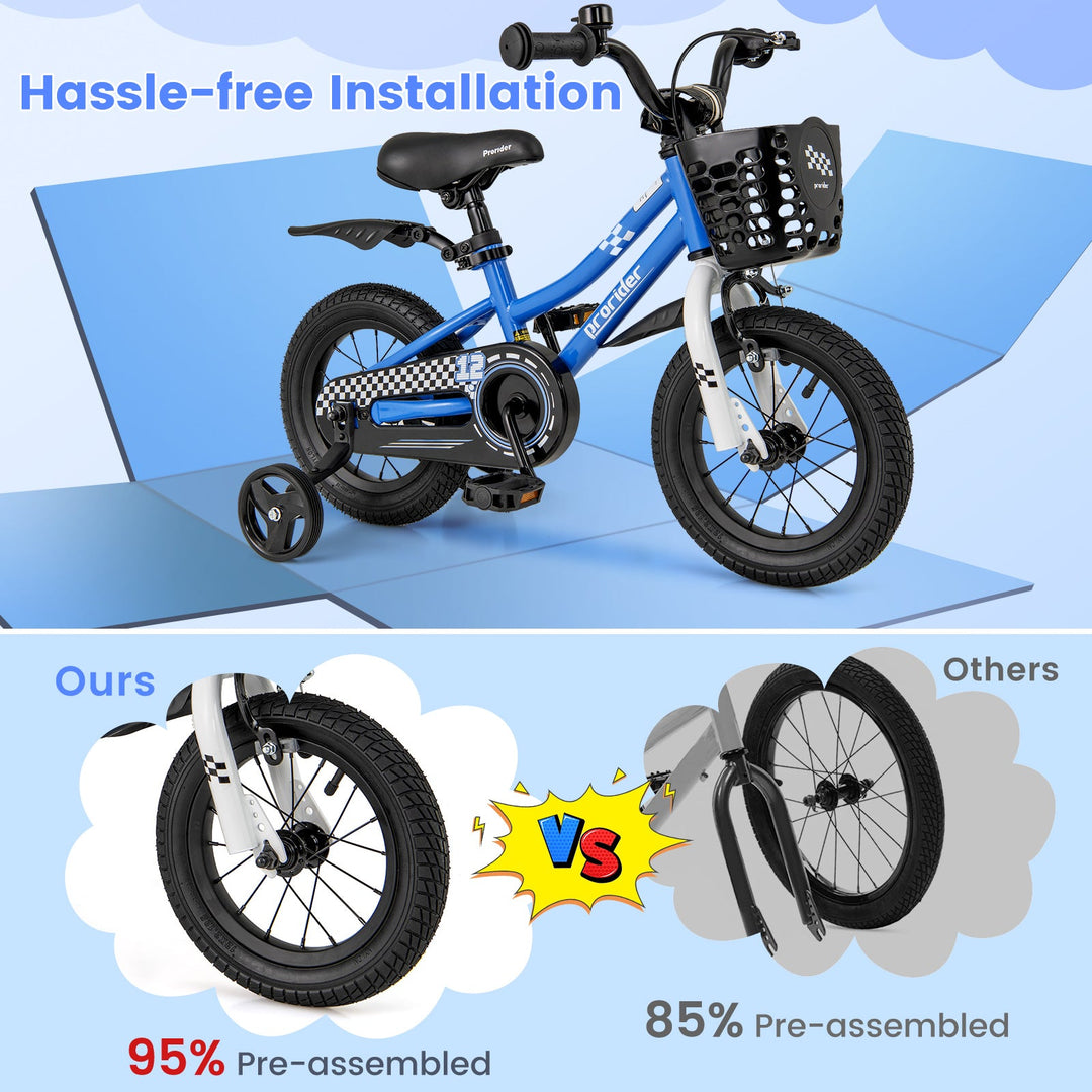 12 Inch Kids Bike Children Bicycle with Training Wheels for 3-4 Years Old
