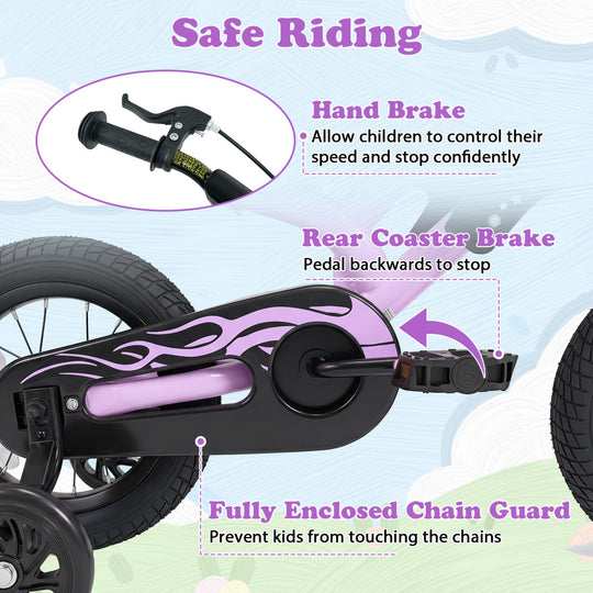 12 Inch Kids Bike with Training Wheels Ages 3-4