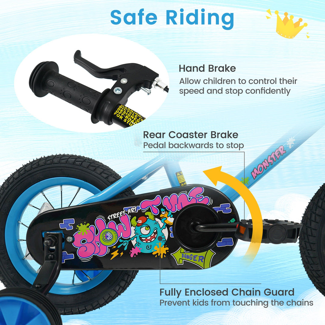 Kids Bike 16 Inch with Training Wheels Ages 4-7