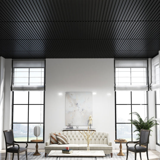 12-Pack PVC Slat Wall Panels for Interior Wall Decoration for Living Room and TV Background