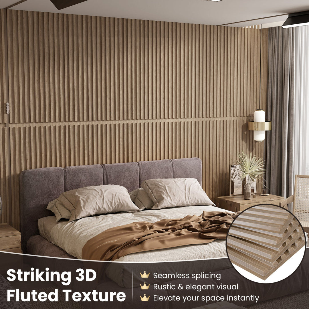 12-Pack PVC Slat Wall Panels for Interior Wall Decoration for Living Room and TV Background