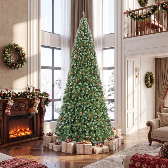 12ft Artificial Christmas Tree with 4188 Branch Tips Realistic Full Spruce Xmas Tree
