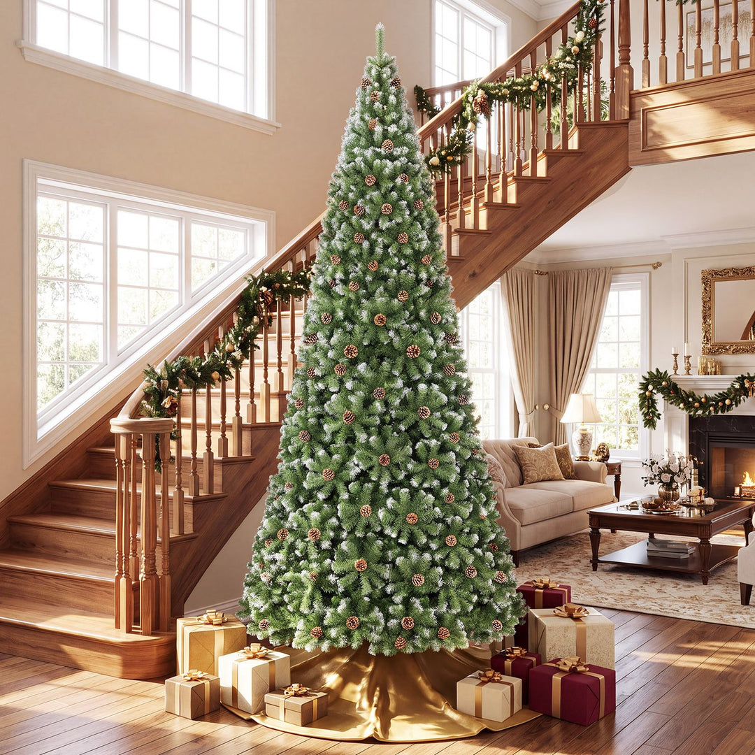 12ft Artificial Christmas Tree with 4188 Branch Tips Realistic Full Spruce Xmas Tree
