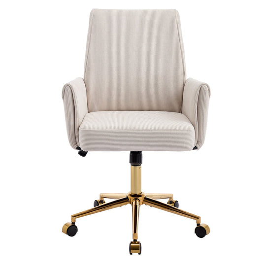 Mid-Back Velvet Office Chair with Memory Foam Cushion