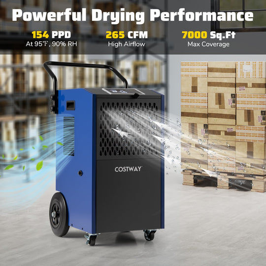 154 Pints Commercial Dehumidifier with Pump and Drain Hoses