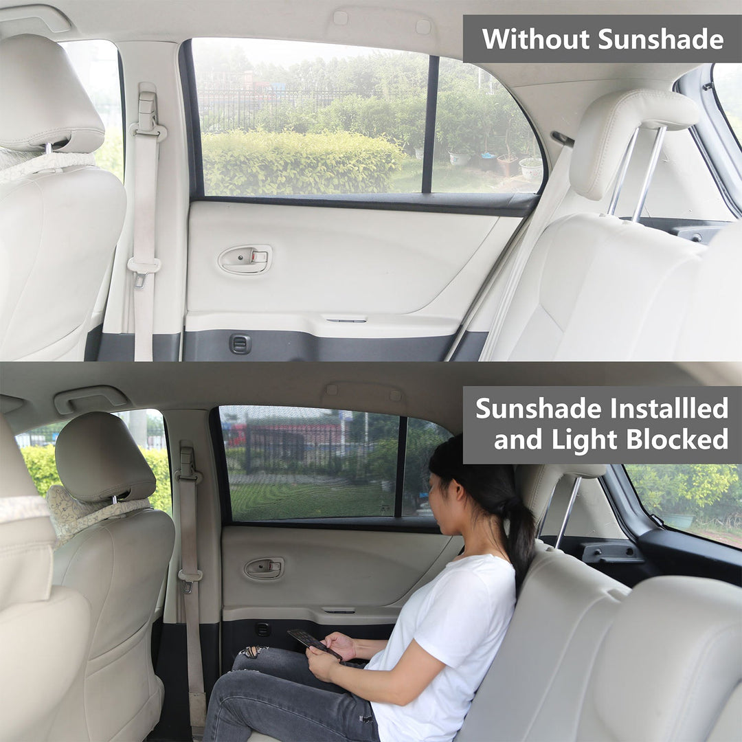 2PCS Universal Car Rear Window Mesh Sunshade