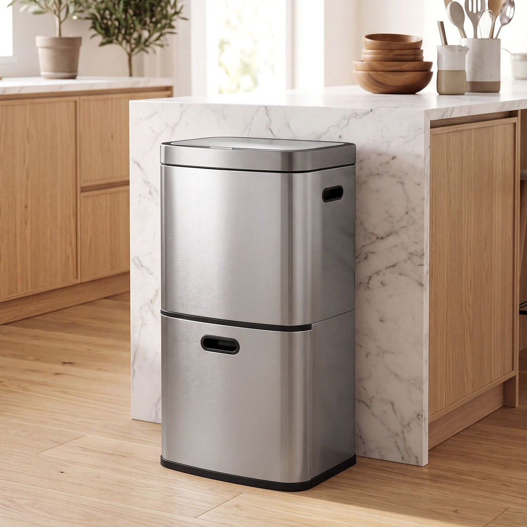 13 Gal Kitchen Trash Can with 3 Removable Bins
