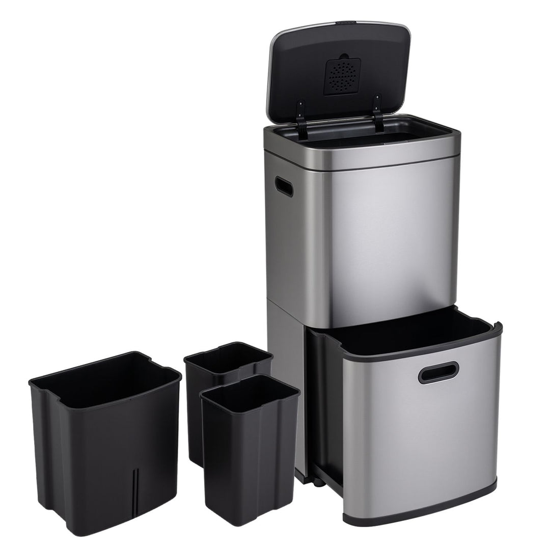 13 Gal Kitchen Trash Can with 3 Removable Bins