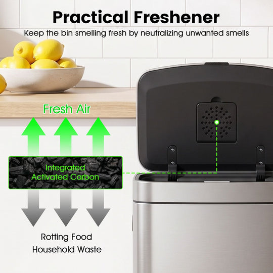 13 Gal Kitchen Trash Can with 3 Removable Bins