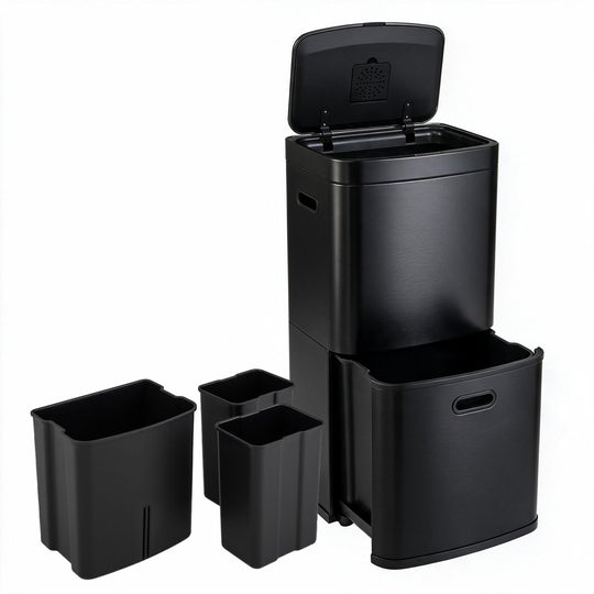 13 Gal Kitchen Trash Can with 3 Removable Bins